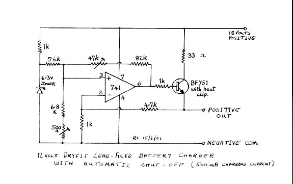 Battery charger with online auto shut off